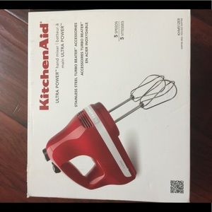 KitchenAid Ultra Power Hand mixer 5 spds Red New